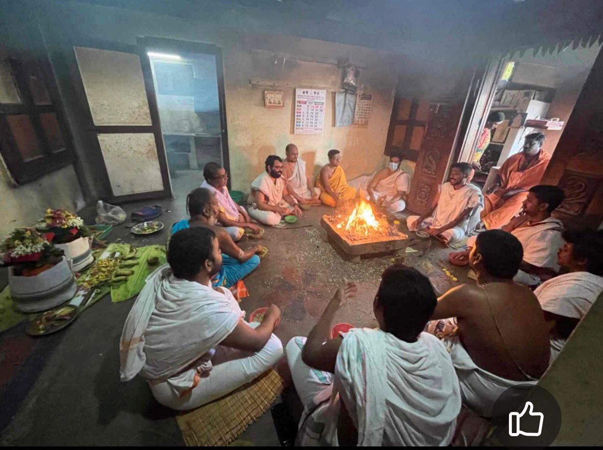 Priest performing Homam ritual